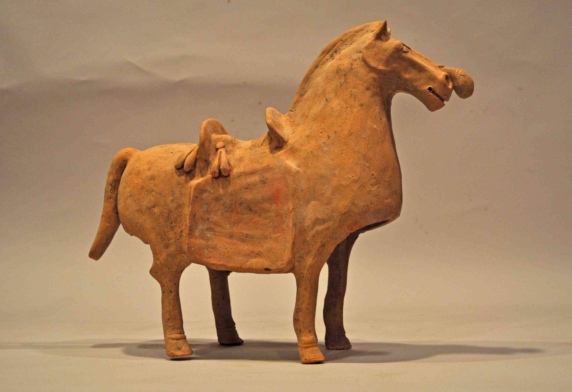 Six Dynasty Horse with Bulbous Nose (16lx14h)