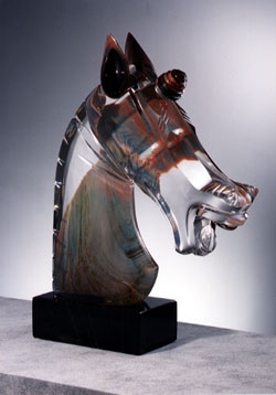 Horses Head (Clear & Calcedonia Glass)